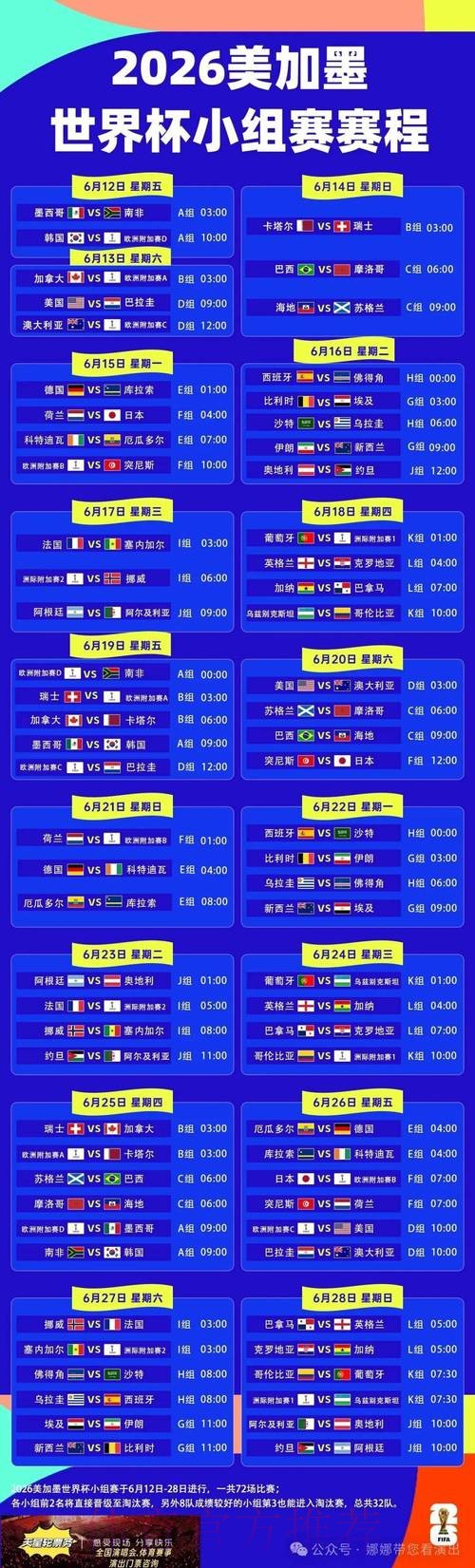 世界杯外围免费热门赛程攻略